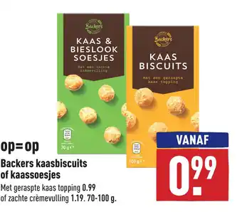 ALDI Backers kaasbiscuits of kaassoesjes aanbieding