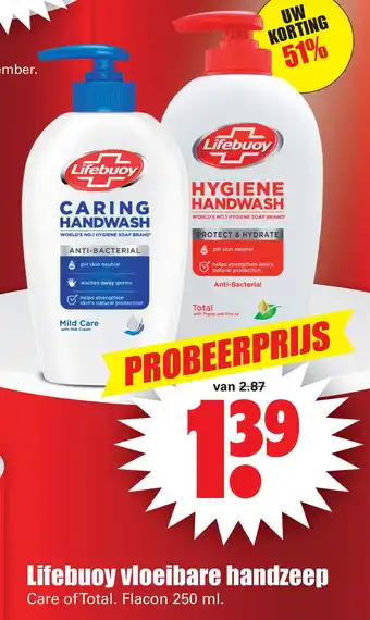 Dirk Lifebuoy vloeibare handzeep aanbieding
