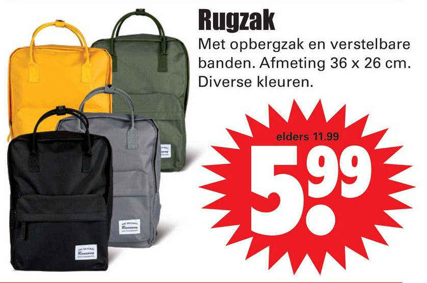 Dirk Rugzak aanbieding