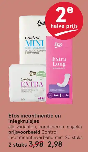 Etos Etos incontinentie en inlegkruisjes aanbieding