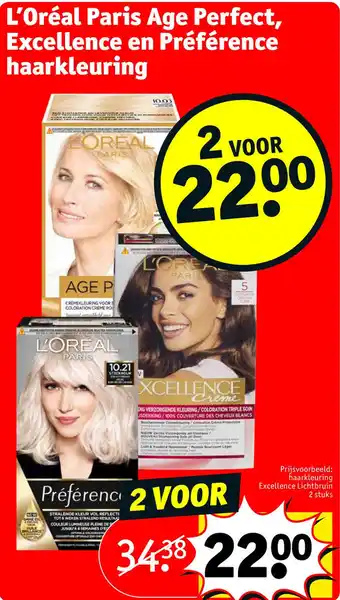 Kruidvat L'Oréal Paris Age Perfect, Excellence en Préférence haarkleuring aanbieding