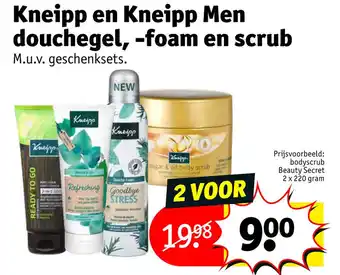 Kruidvat Kneipp en Kneipp Men douchegel, -foam en scrub aanbieding