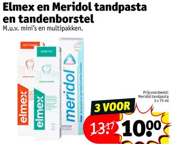 Kruidvat Elmex en Meridol tandpasta en tandenborstel aanbieding