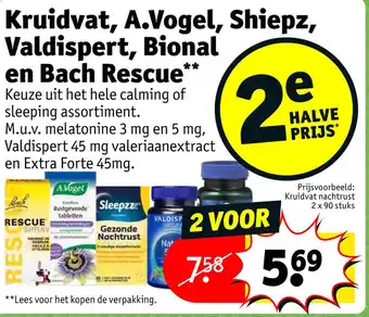 Kruidvat Kruidvat, A.Vogel, Shiepz, Valdispert, Bional en Bach Rescue aanbieding