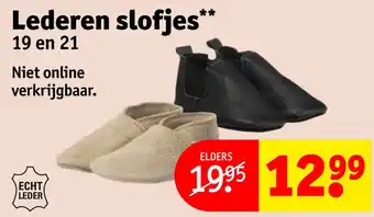 Kruidvat Lederen slofjes aanbieding