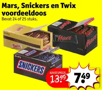 Kruidvat Mars, Snickers en Twix voordeeldoos aanbieding