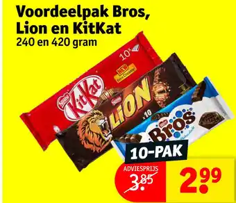 Kruidvat Voordeelpak Bros, Lion en KitKat aanbieding