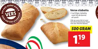 Lidl Verse ciabatta aanbieding