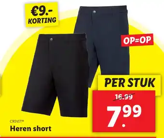 Lidl Heren short aanbieding