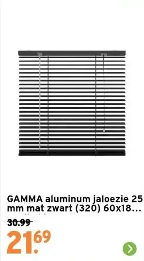 GAMMA Gamma aluminum jaloezie 25 mm mat zwart (320) 60x180 cm (bxh) aanbieding