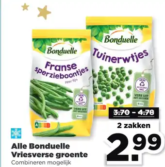 PLUS Alle bonduelle vriesverse groente aanbieding