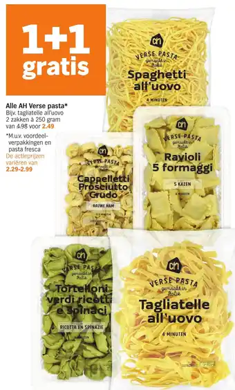 Albert Heijn Alle AH Verse pasta aanbieding