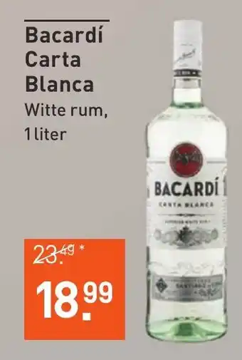 Albert Heijn Bacardí Carta Blanca 1 liter aanbieding