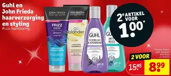 Kruidvat Guhl en John Frieda haarverzorging en styling aanbieding