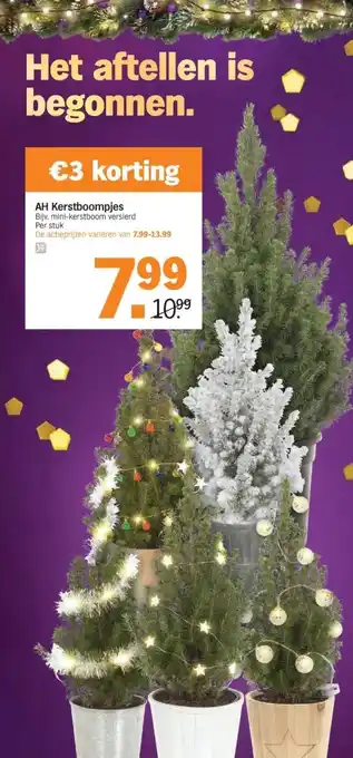 Albert Heijn Ah kerstboompjes bijv. mini-kerstboom versierd per stuk aanbieding