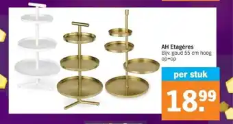 Albert Heijn Ah etagères bijv. goud 55 cm hoog op=op aanbieding