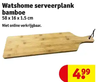 Kruidvat Watshome serveerplank bamboe aanbieding