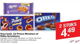 Coop Oreo koek, LU Prince Ministars of Milka Sensations aanbieding