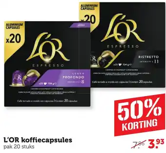 Coop L'OR koffiecapsules pak 20 stuks aanbieding