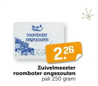 Coop Zuivelmeester roomboter ongezouten pak 250 gram aanbieding