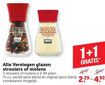 Coop Alle Verstegen glazen strooiers of molens aanbieding