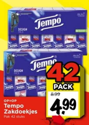 Vomar Tempo Zakdoekjes aanbieding