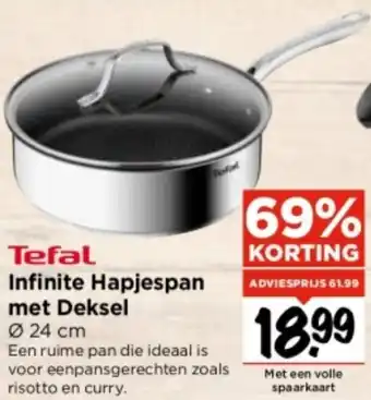 Vomar Voordeelmarkt Tefal Infinite Hapjespan met Deksel Ø24 cm aanbieding