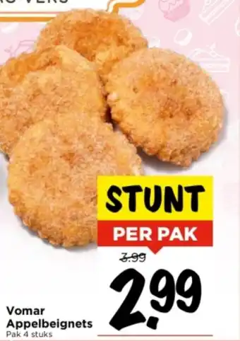 Vomar Voordeelmarkt Vomar Appelbeignets Pak 4 stuks aanbieding