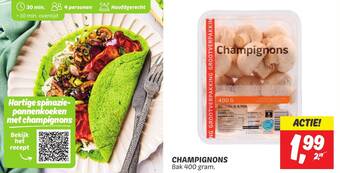 Dekamarkt CHAMPIGNONS Bak 400 gram. aanbieding