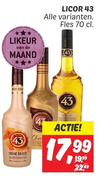 Dekamarkt LICOR 43 Fles 70 cl. aanbieding