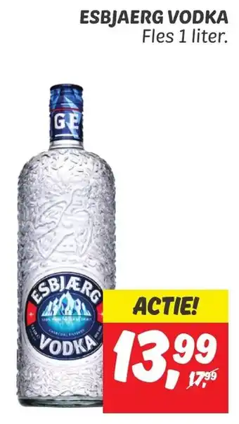 Dekamarkt ESBJAERG VODKA Fles 1 liter. aanbieding