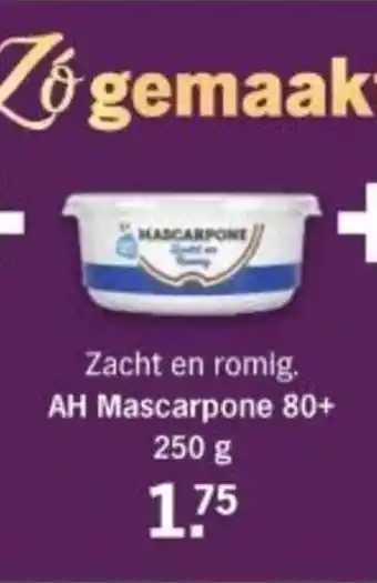 Albert Heijn AH Mascarpone 80+ 250g aanbieding