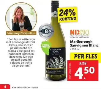 Lidl Marlborough sauvignon blanc aanbieding