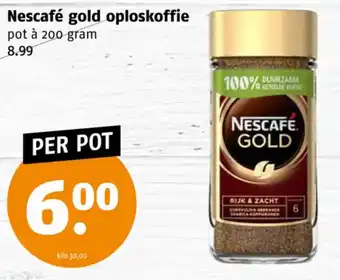 Poiesz Nescafé gold oploskoffie pot à 200 gram aanbieding