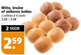 Poiesz Witte, bruine of volkoren bollen aanbieding