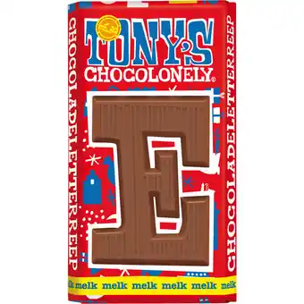 Albert Heijn Tony's chocolonely melkchocolade letterreep e aanbieding