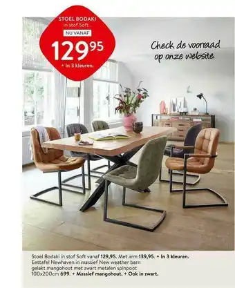 Profijt Meubel Stoel bodaki of eettafel newhaven aanbieding