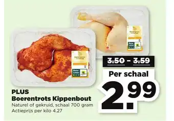 PLUS Plus boerentrots kippenbout naturel of gekruid 700 gram aanbieding