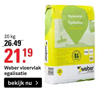 Karwei Weber Vloervlak egalisatie 20kg aanbieding