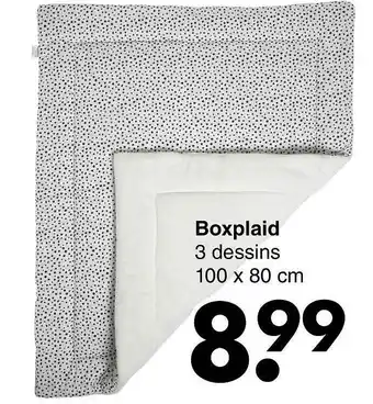 Wibra Boxplaid 3 dessins 100 x 80 cm aanbieding