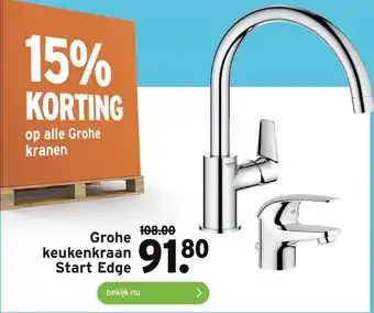 GAMMA Grohe keukenkraan start edge aanbieding