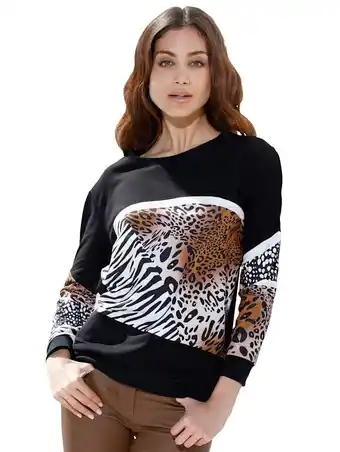 Klingel Sweatshirt met animaldessininzetten amy vermont zwart/bruin aanbieding