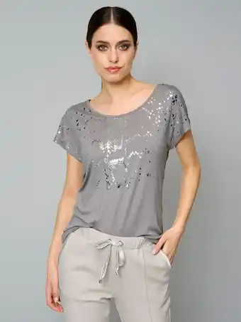 Klingel Shirt met folieprint alba moda grijs aanbieding