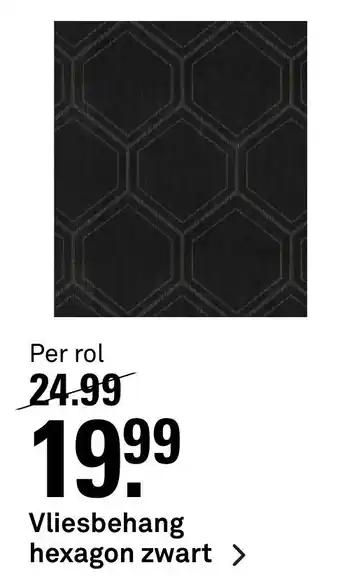 Karwei Vliesbehang hexagon zwart aanbieding