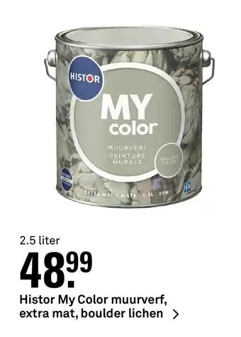 Karwei Histor my color muurverf extra mat, boulder lichen 2,5 liter aanbieding