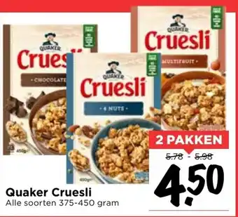 Vomar Voordeelmarkt Quaker cruesli 375-450 gram aanbieding