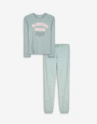 Takko fashion Pyjamaset bestaande uit shirt met lange mouwen en broek - tekstprint aanbieding