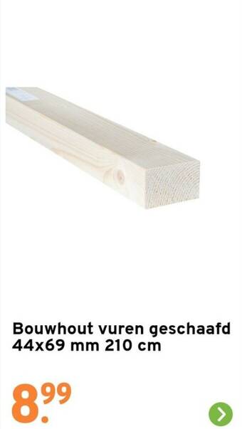 GAMMA Bouwhout vuren geschaafd 44x69 mm 210 cm aanbieding