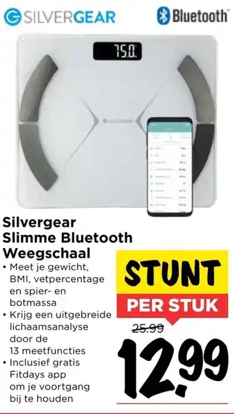 Vomar Voordeelmarkt Silvergear slimme bluetooth weegschaal aanbieding