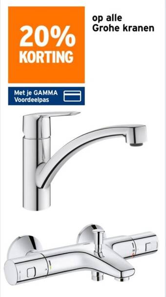 GAMMA op alle Grohe kranen aanbieding